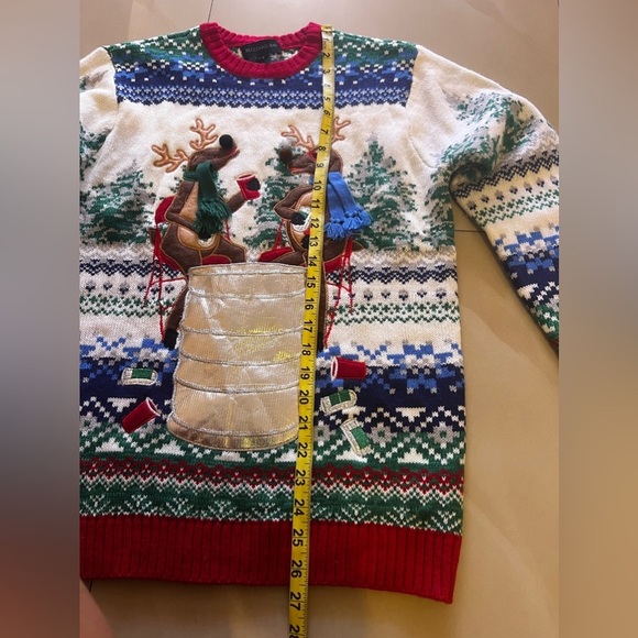Blizzard Bay Funny Ugly Christmas Sweater Drinking Holder Pocket S Blizzard Bay - Picture 7 of 15